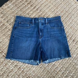 J. Crew high-rise mid-length denim shorts